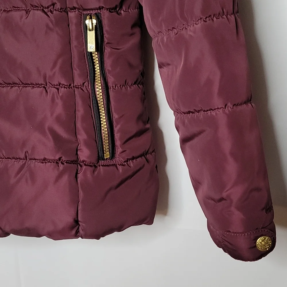 London Fog youth purple faux fur zip up puffer jacket sz Large youth (14-16)